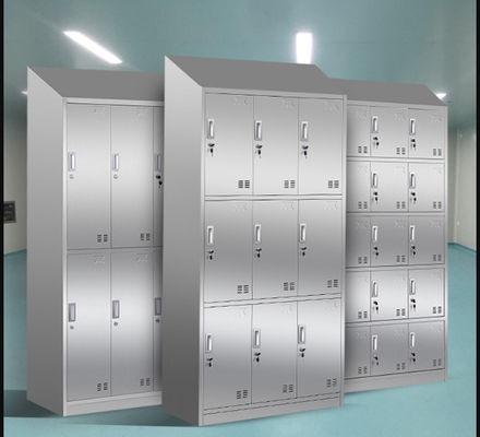 9 डिब्बों के दरवाजे स्टेनलेस स्टील भंडारण लॉकर SS201 एसएस बाथरूम कैबिनेट
