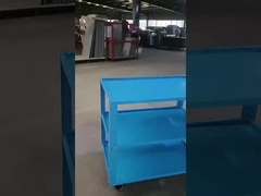 रोलिंग पहियों के साथ 3 लेयर मेटल स्टील रैक एडजस्टेबल स्टोरेज शेल्फ